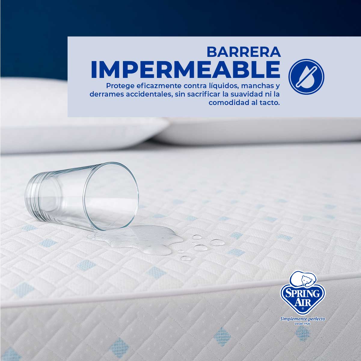 Cubre Colchón Queen Size Cool Sleep. Impermeable e Hipoalergénico, Transpirable y Fresco   