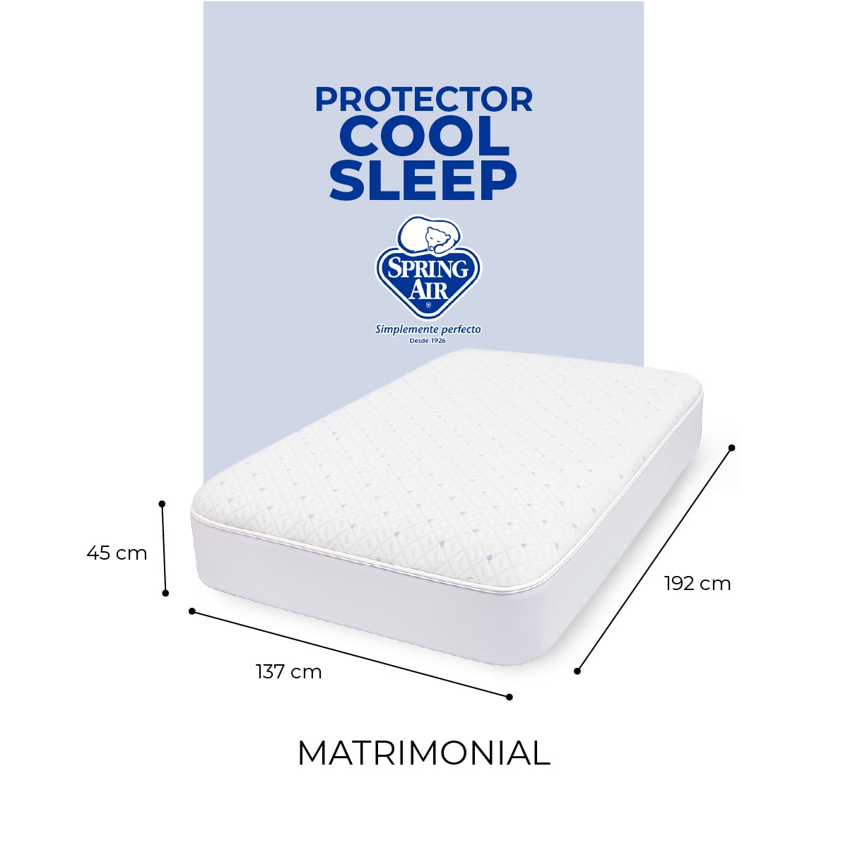 2 Almohadas Cool Sleep + Cubre Colchón Matrimonial Freeze   