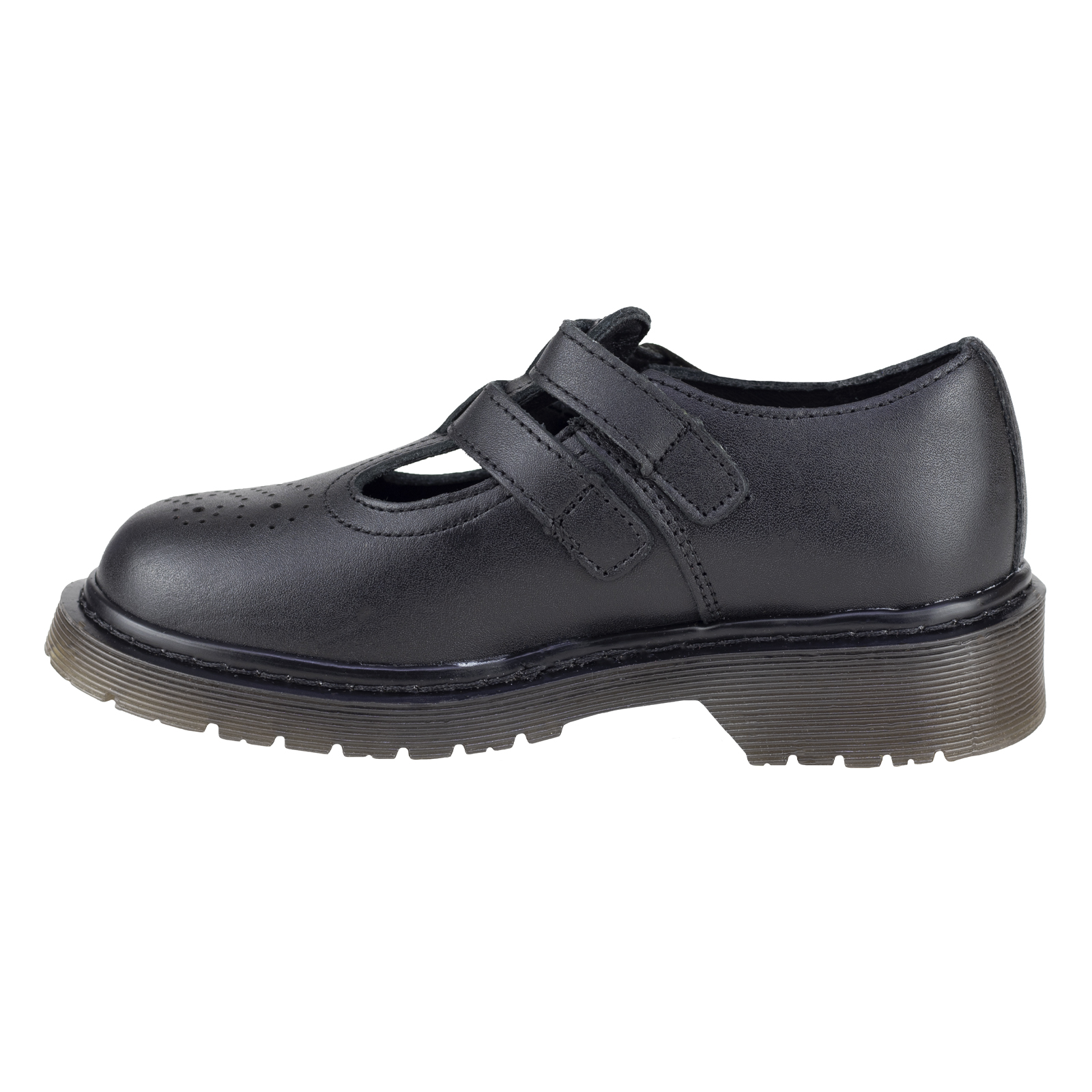 Zapato Escolar Para Niña Coqueta 59003a Negro Doble Hebilla Puente Con Arco Longitudinal