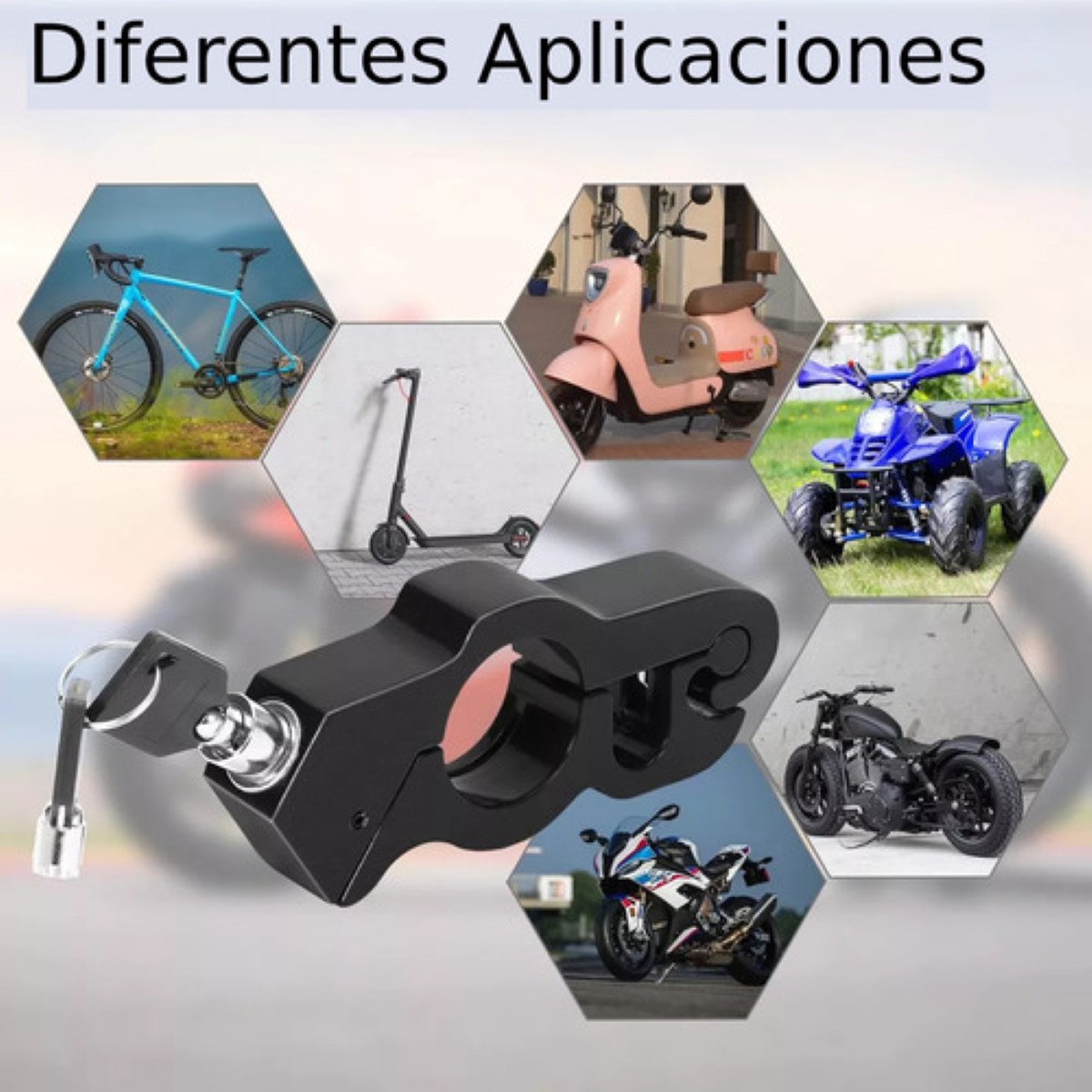 "Candado Para Motocicletas Bloqueador De Freno Y Acelerador Negro "
