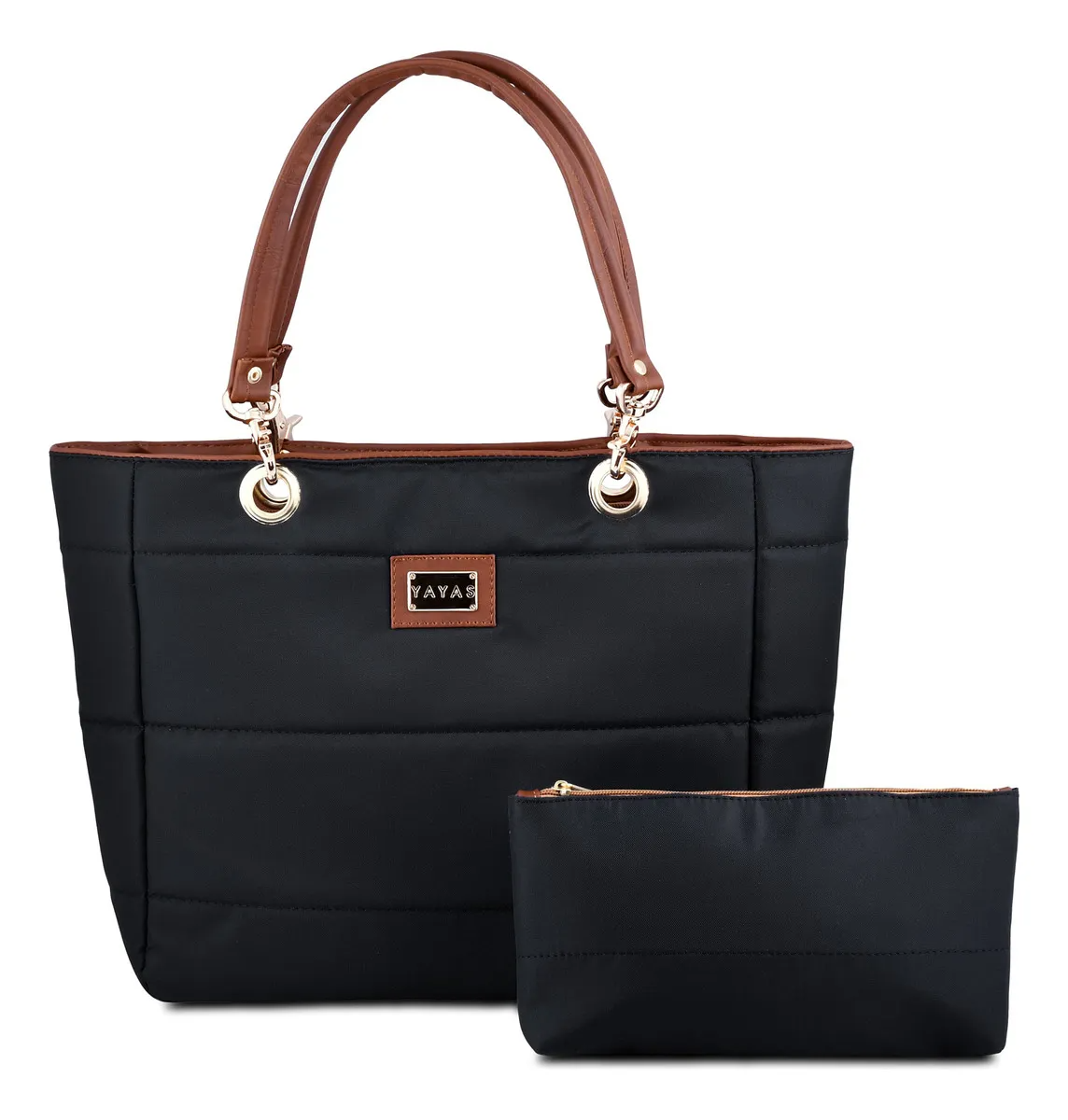 Bolsas De Mujer Bolsa Mujer Bolso Mujer Bolsa De Mujer Tote Austin Yayas Incluye Cosmetiquera Color NEGRA ACOLCHADO