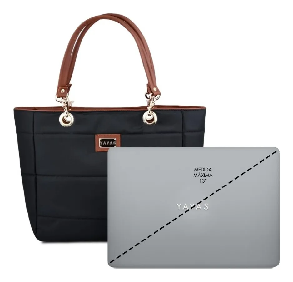 Bolsas De Mujer Bolsa Mujer Bolso Mujer Bolsa De Mujer Tote Austin Yayas Incluye Cosmetiquera Color NEGRA ACOLCHADO