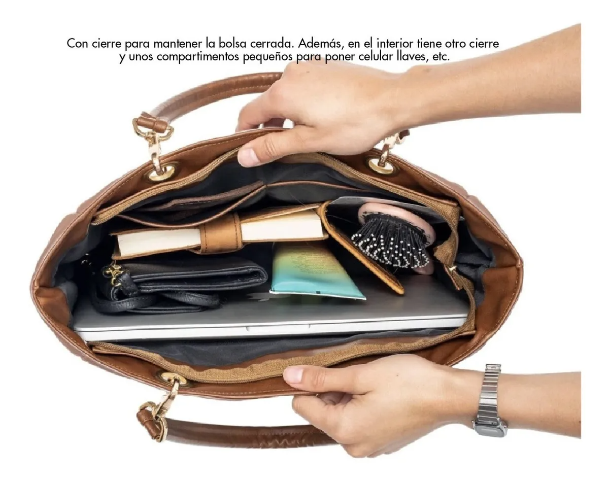 Bolsas De Mujer Bolsa Mujer Bolso Mujer Bolsa De Mujer Tote Austin Yayas Incluye Cosmetiquera Color NEGRA ACOLCHADO