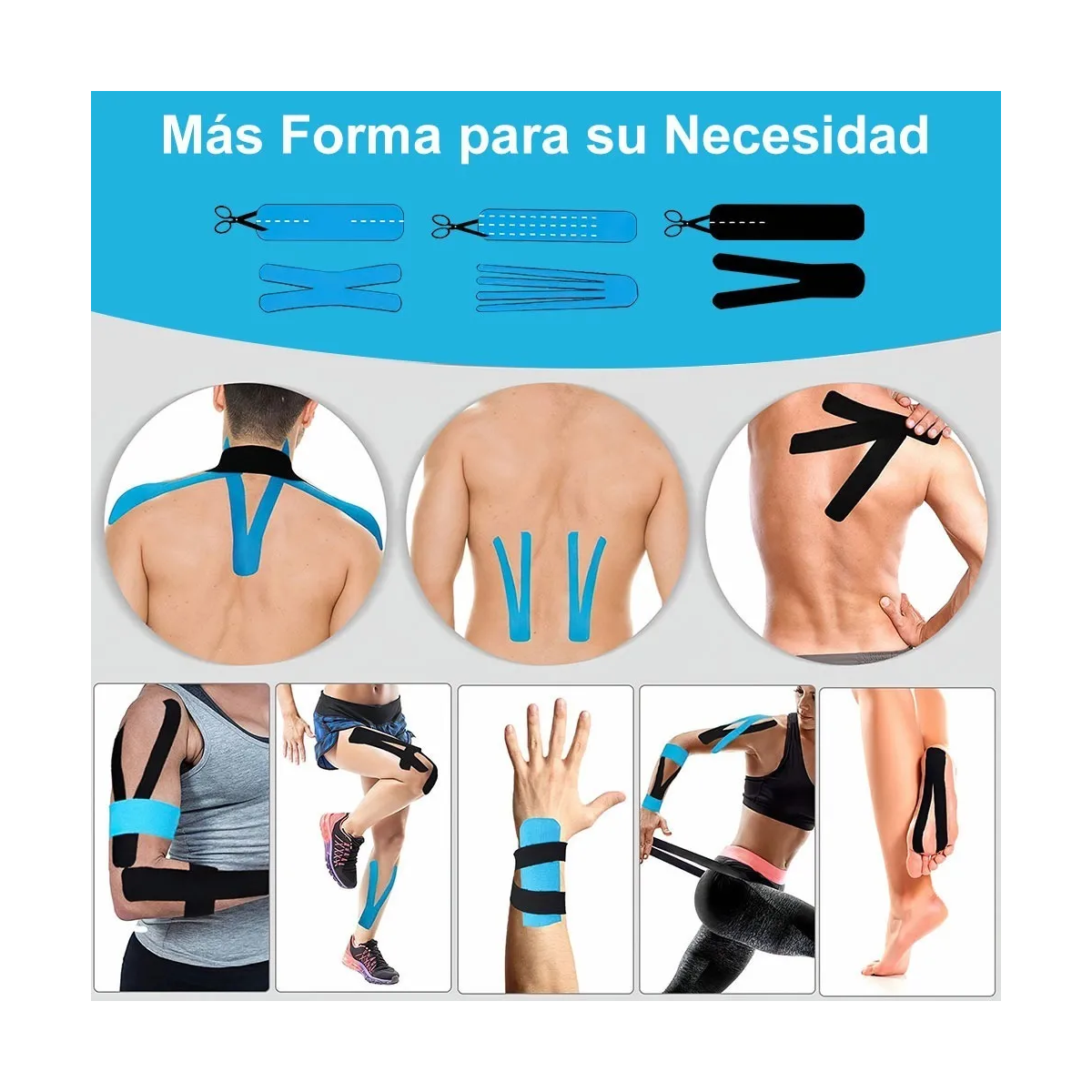Cinta Kinesiológicas Vendaje Neuromuscular 6pcs Con Tijeras