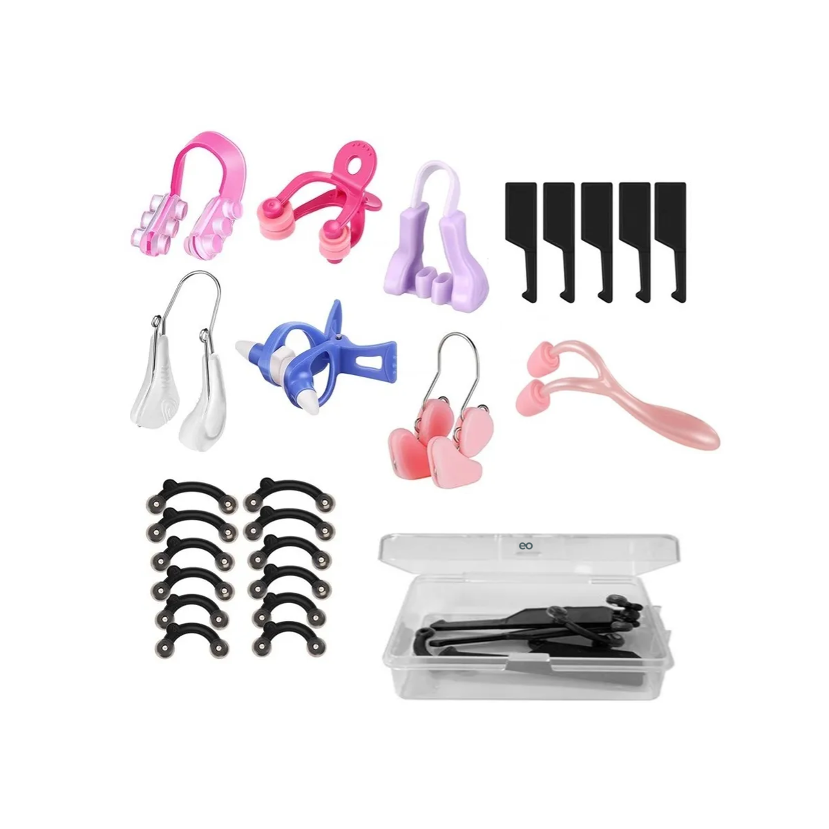Kit 26pzs Respingadores De Nariz Corrector Nasal Y Clip Nariz