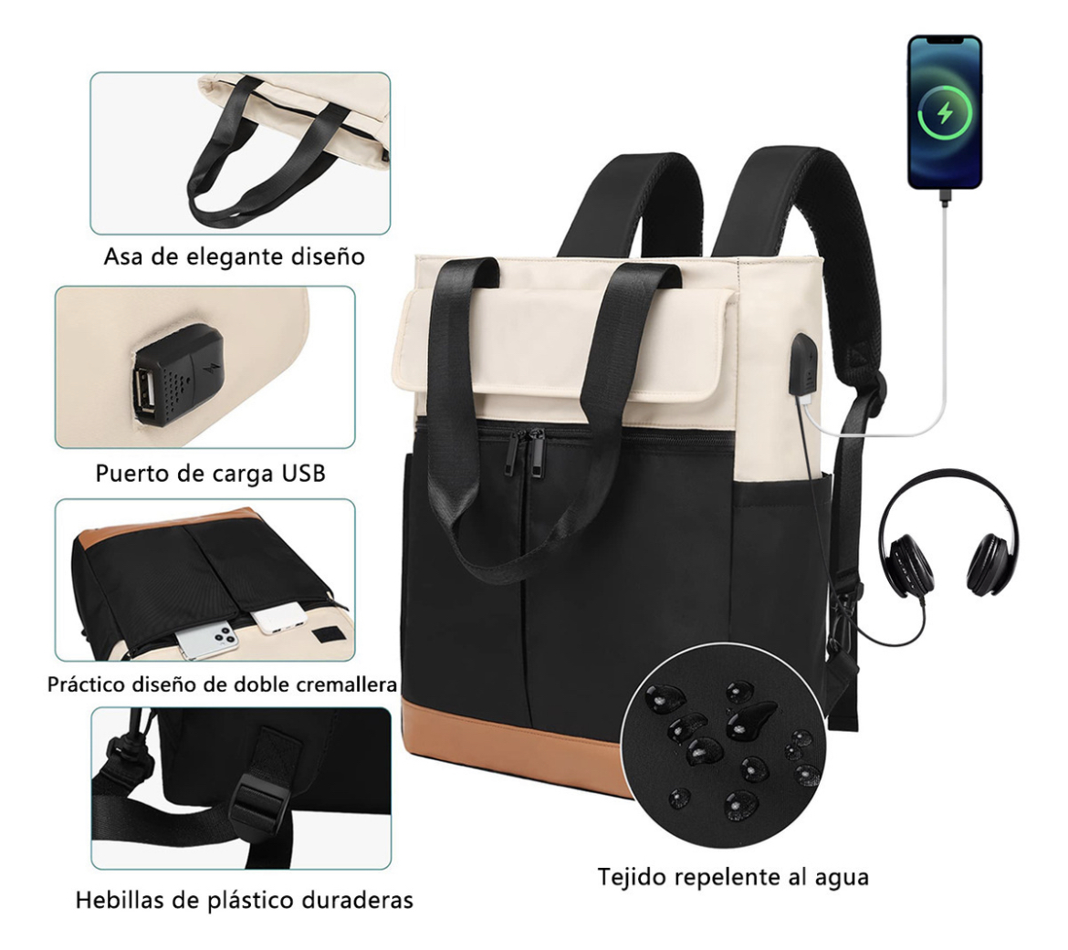 Mochila De Viaje , Mochila Para Laptop De 15.6 Pulgadas , Mochila Para Hombres Mujeres , Aprobado Por Avión 30 Kg
