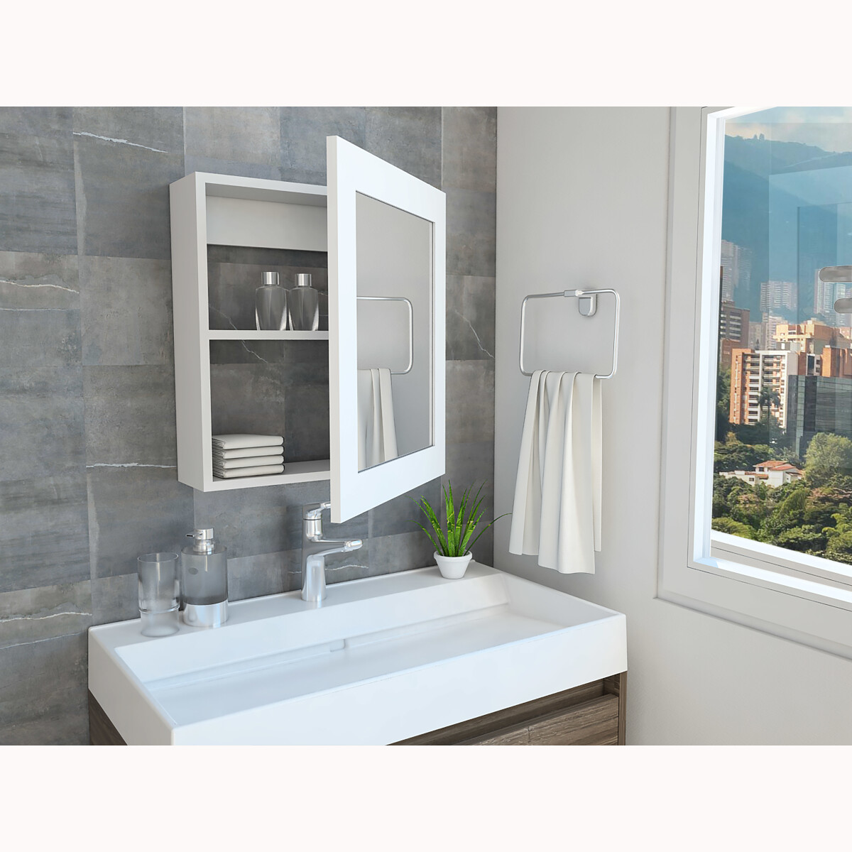 Gabinete de baño armable empotrable modelo Luma