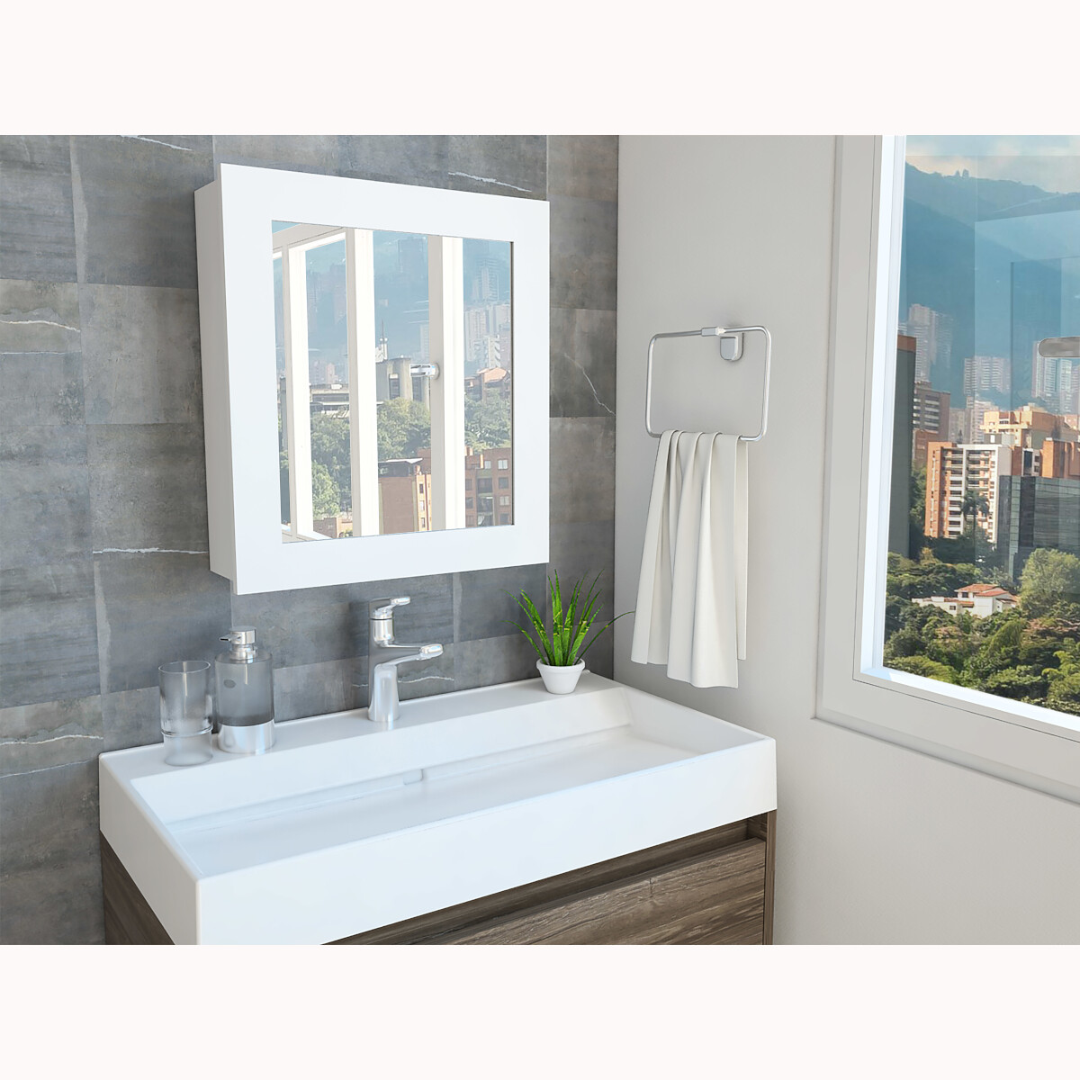 Gabinete de baño armable empotrable modelo Luma