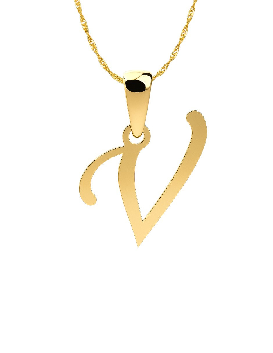 Gargantilla Inicial Letra V Oro De 14k + Obsequio