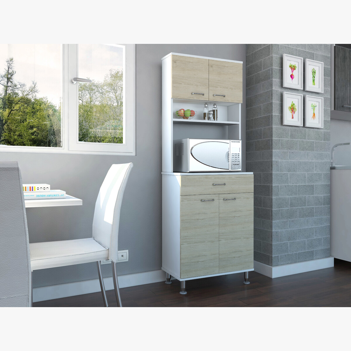 Modulo armable para cocina con espacio para horno de microondas modelo Kitchen