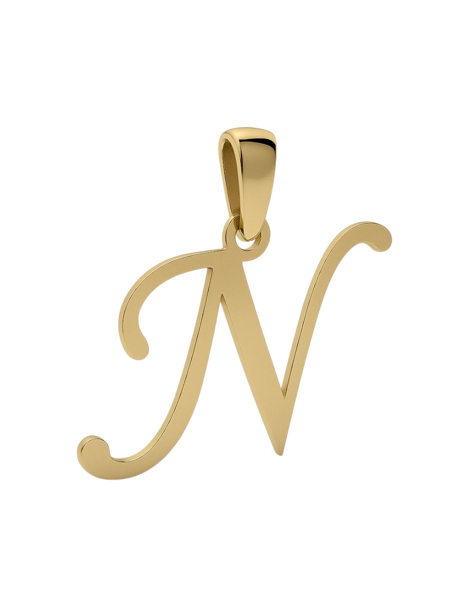 Dije Inicial Letra N Oro 14 K + Obsequio