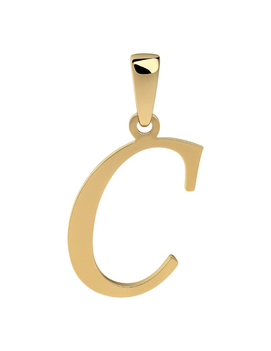 Dije Inicial Letra C Oro 14 K + Obsequio