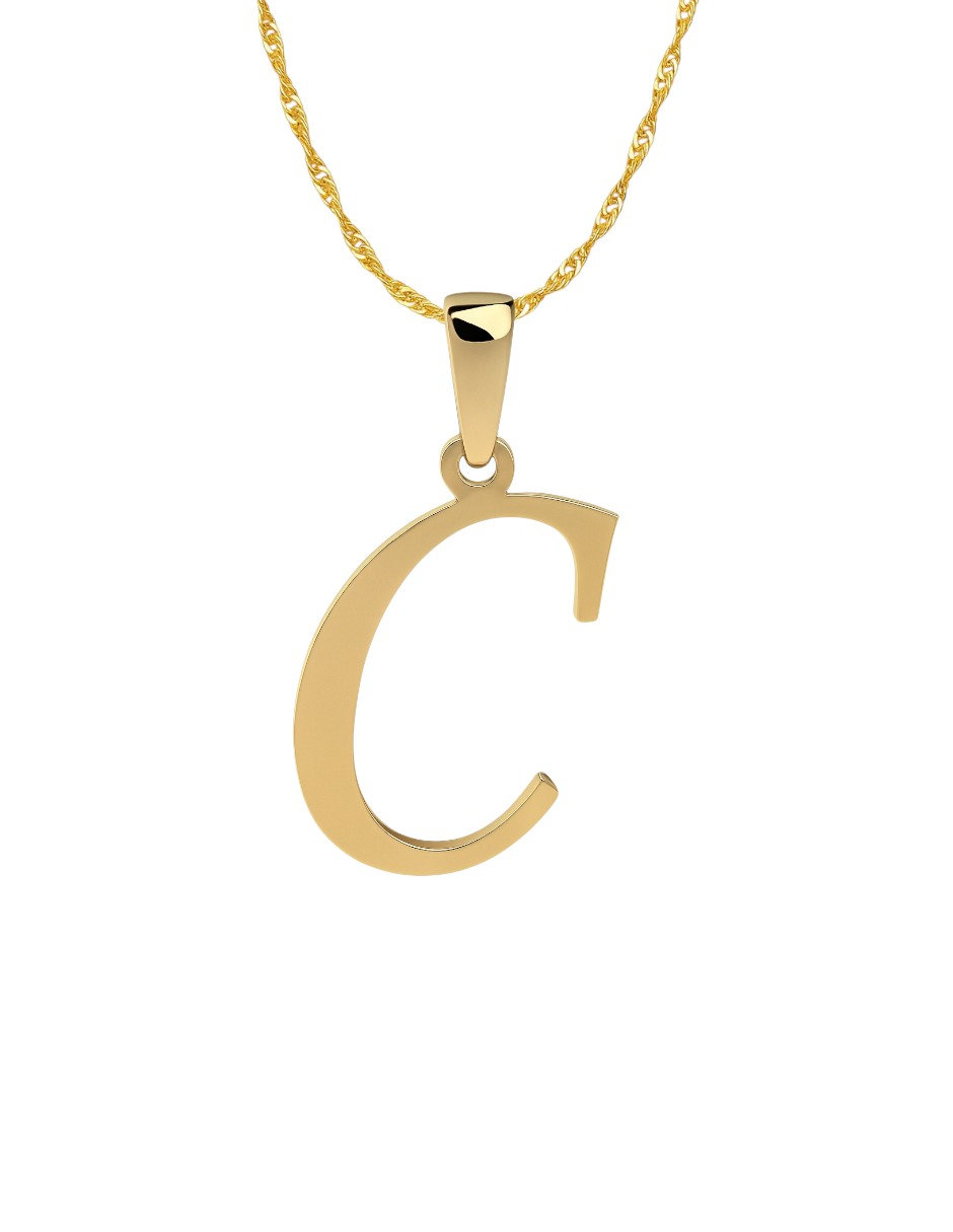 Dije Inicial Letra C Oro 14 K + Obsequio