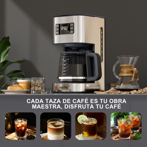 Dear Day Cafetera Eléctrica 12 tazas de café programable
