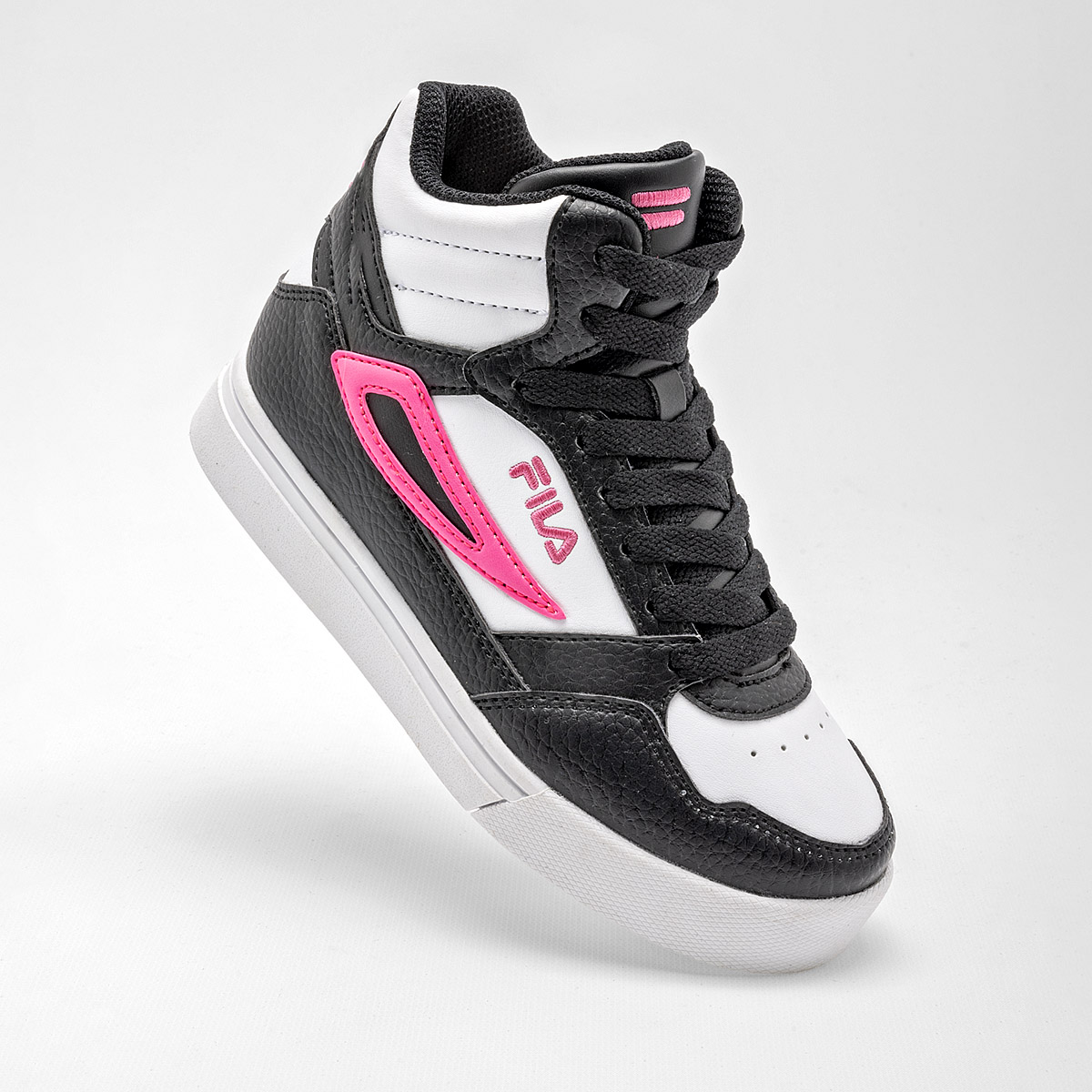 FILA Everge TENIS MUJER CASUAL DE BOTA COLOR NEGRO BLANCO ROSA