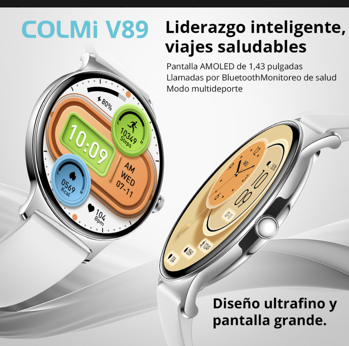 Reloj Inteligente Para Mujer Fino Y Ligero Smartwatch Amoled