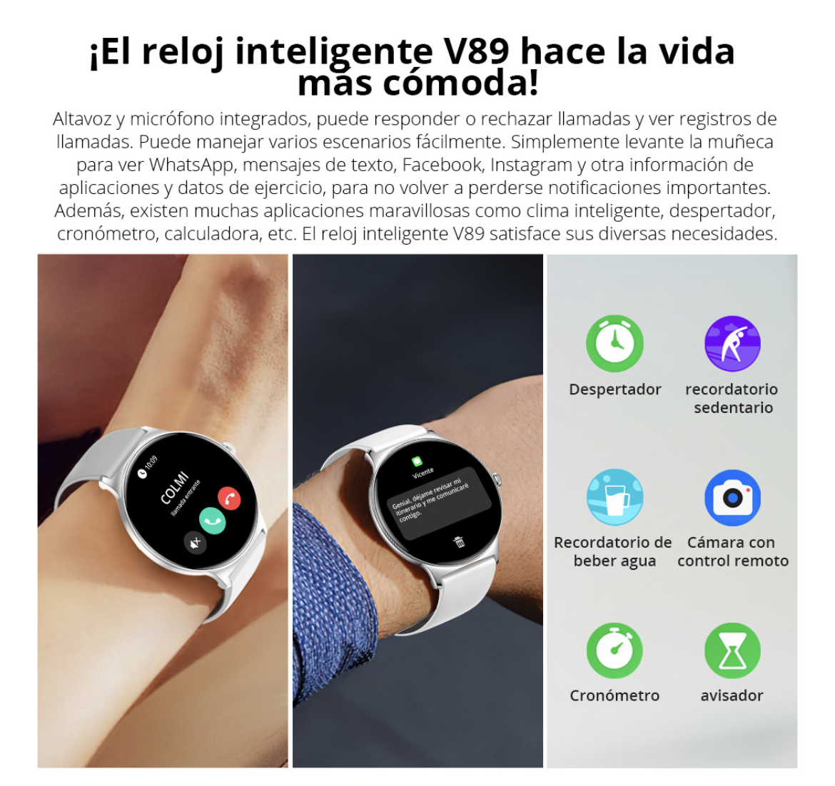 Reloj Inteligente Para Mujer Fino Y Ligero Smartwatch Amoled