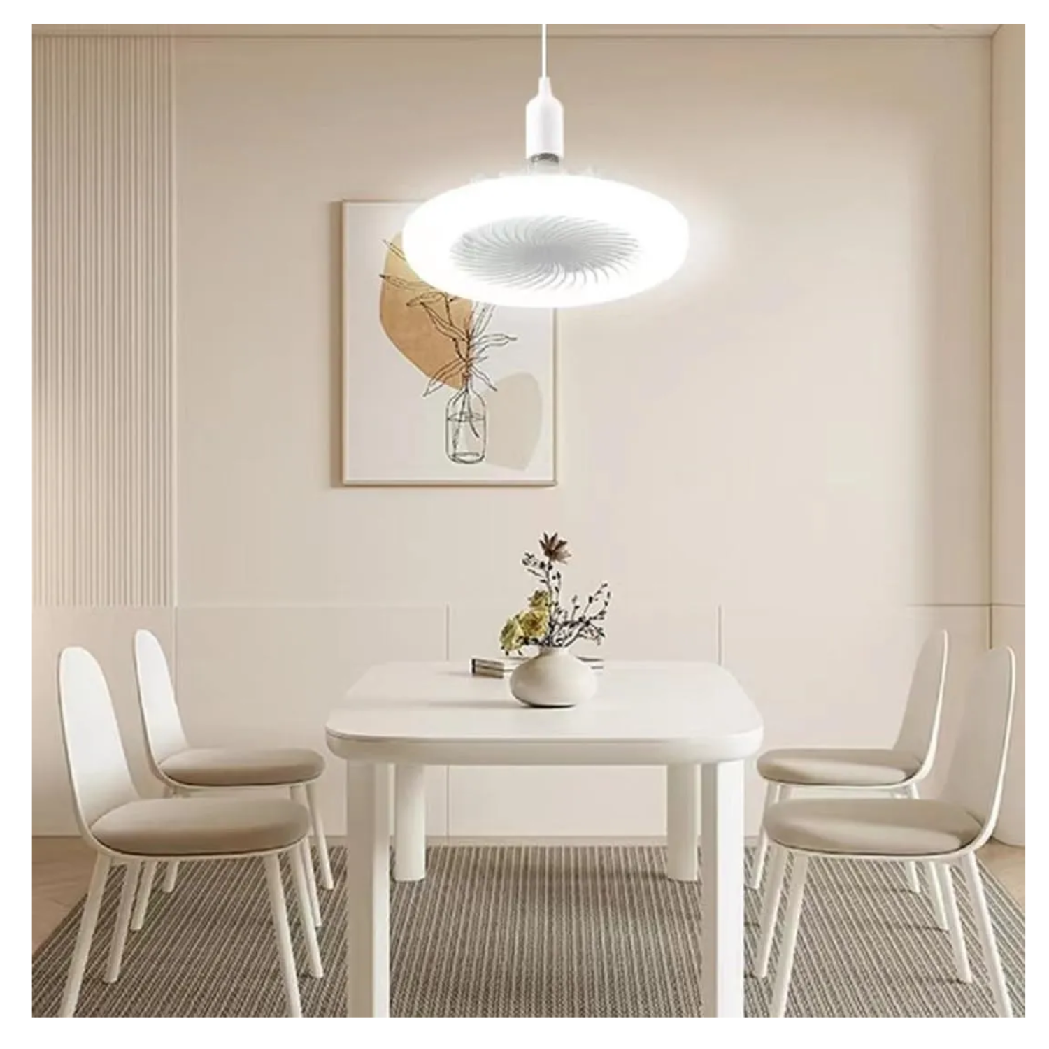 Lámpara De Ventilador Multifunción Foco Led De 30 W E27/e26 Estructura Blanco