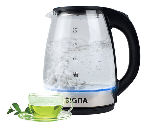 Cafetera Tetera Vidrio Eléctrica Hervidor Agua Acero Inox 2l