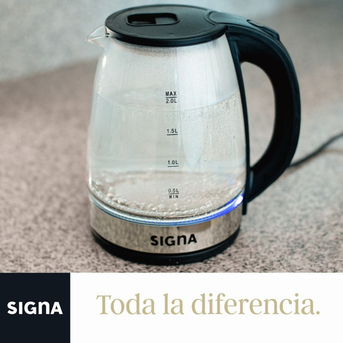 Cafetera Tetera Vidrio Eléctrica Hervidor Agua Acero Inox 2l