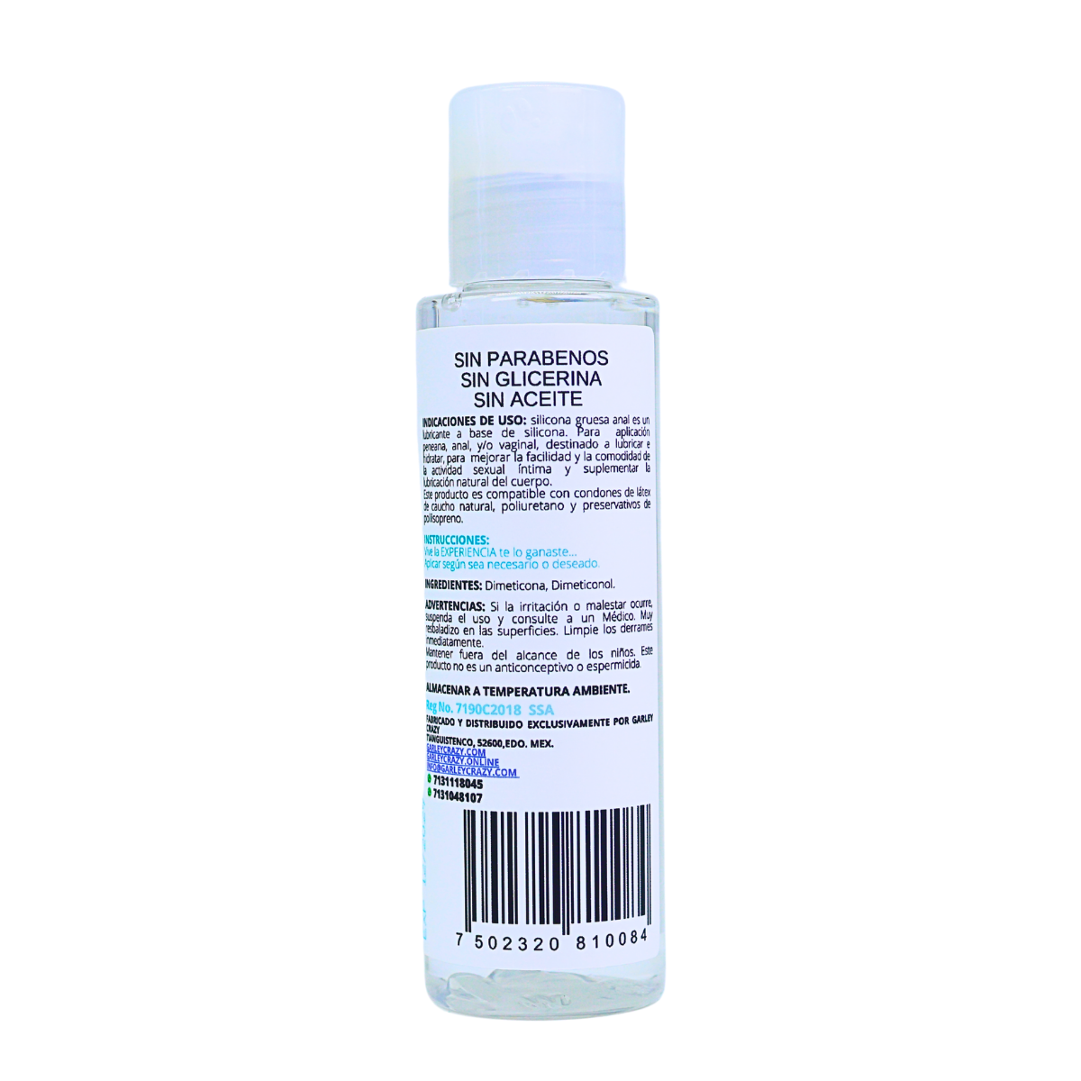 Garley Crazy Lube Silicona Gruesa Anal 2fl.oz / 60ml Silicona Gruesa Anal  60ml