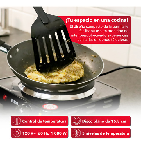 Rca Parrilla Electrica De Espiral Rc1000n Cocina Hogar Color Negro