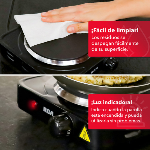 Rca Parrilla Electrica De Espiral Rc1000n Cocina Hogar Color Negro