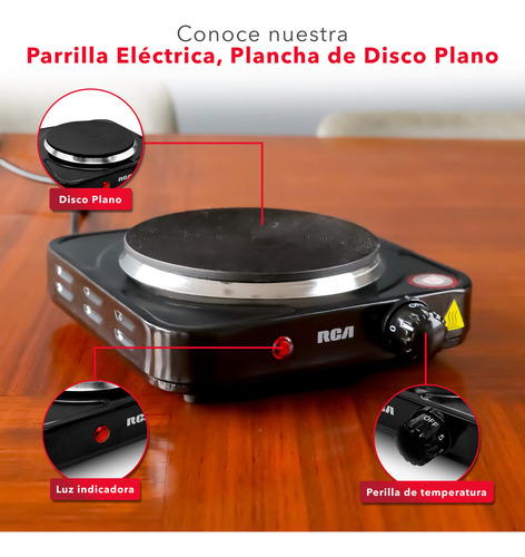 Rca Parrilla Electrica De Espiral Rc1000n Cocina Hogar Color Negro
