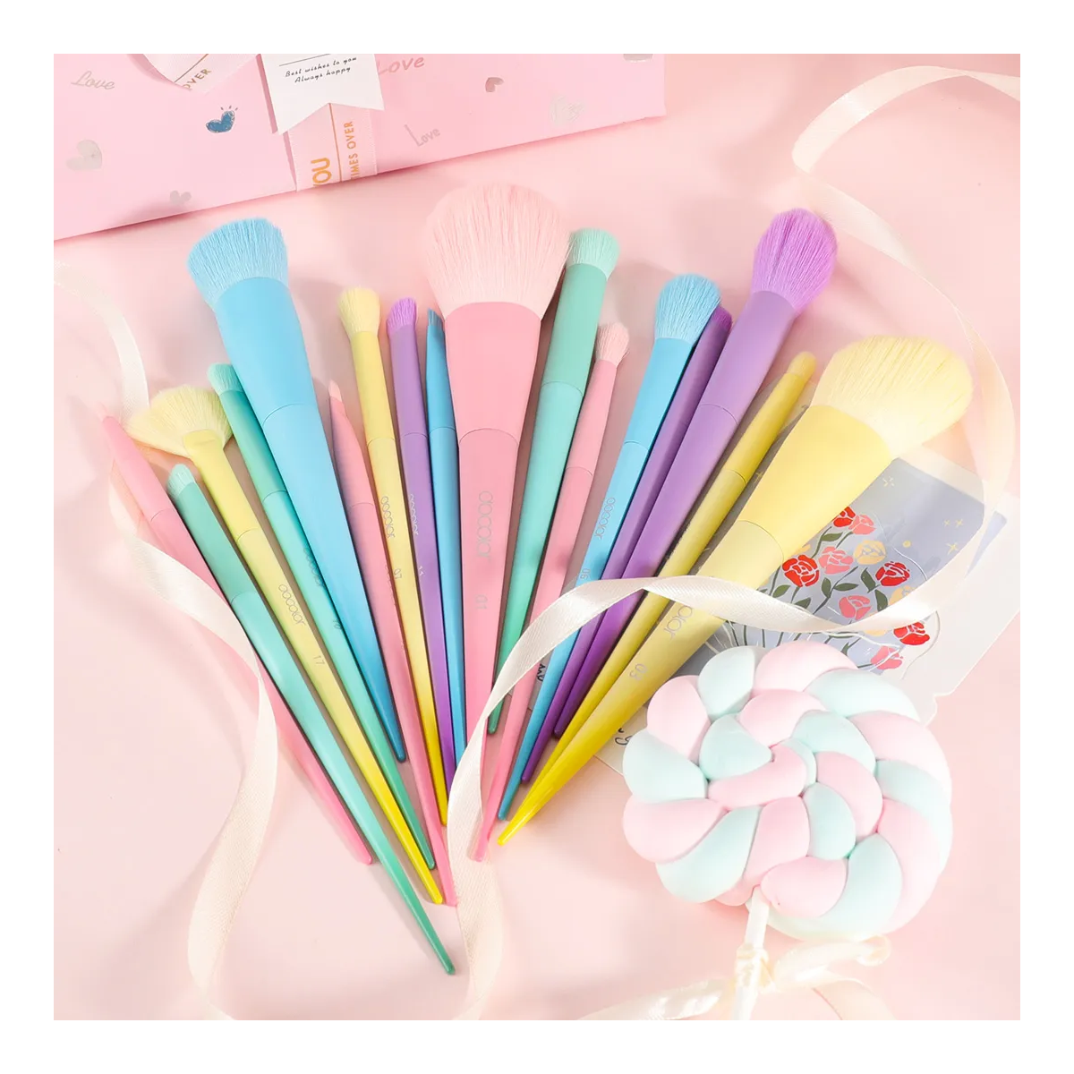 Juego de 17 brochas de maquillaje brochas sintéticas