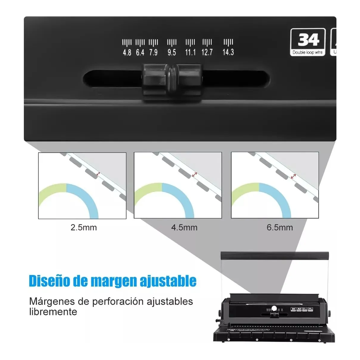 Máquina De Encuadernación Manual A4 Con 34 Agujeros