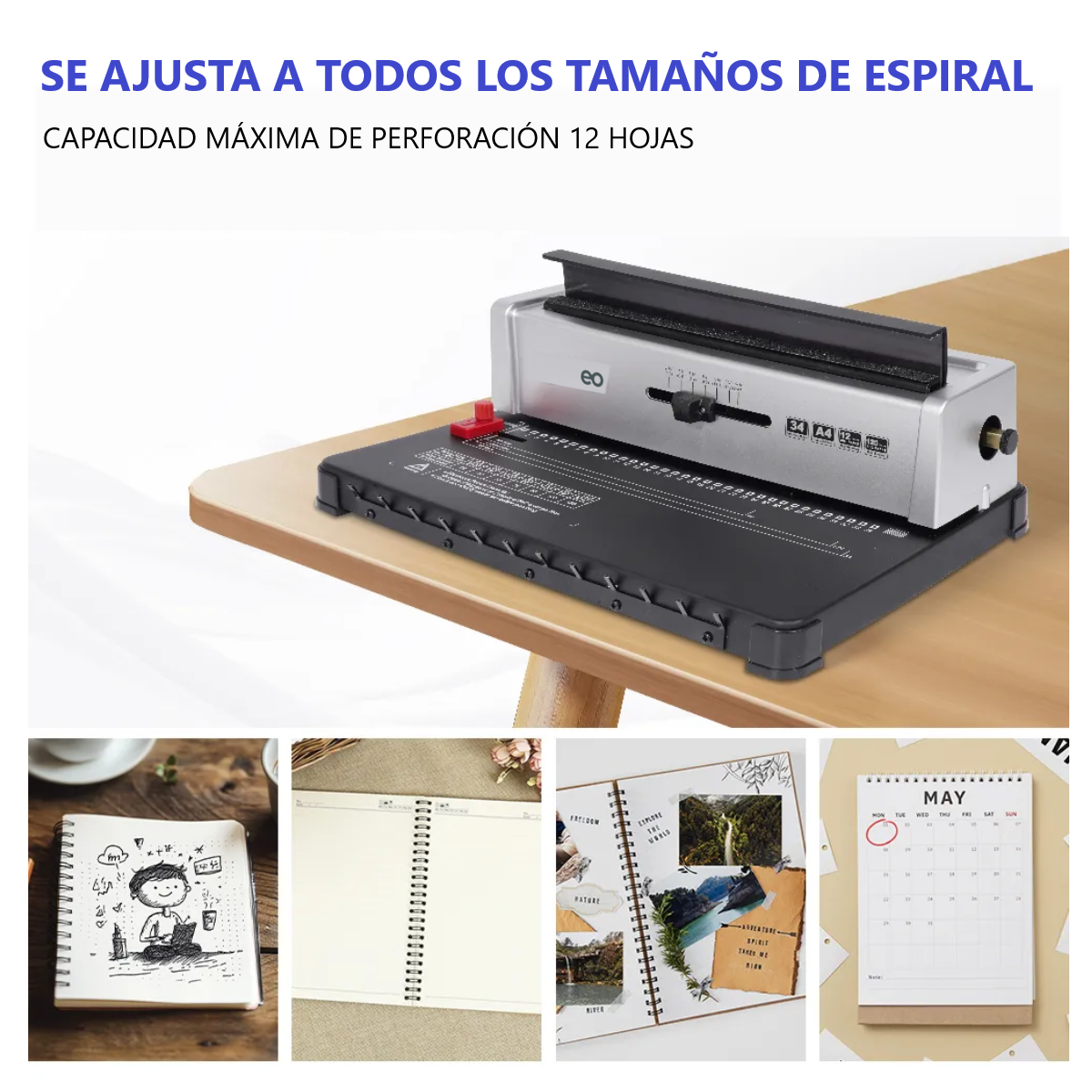 Encuadernadora Espiral 34 Hoyos A4 