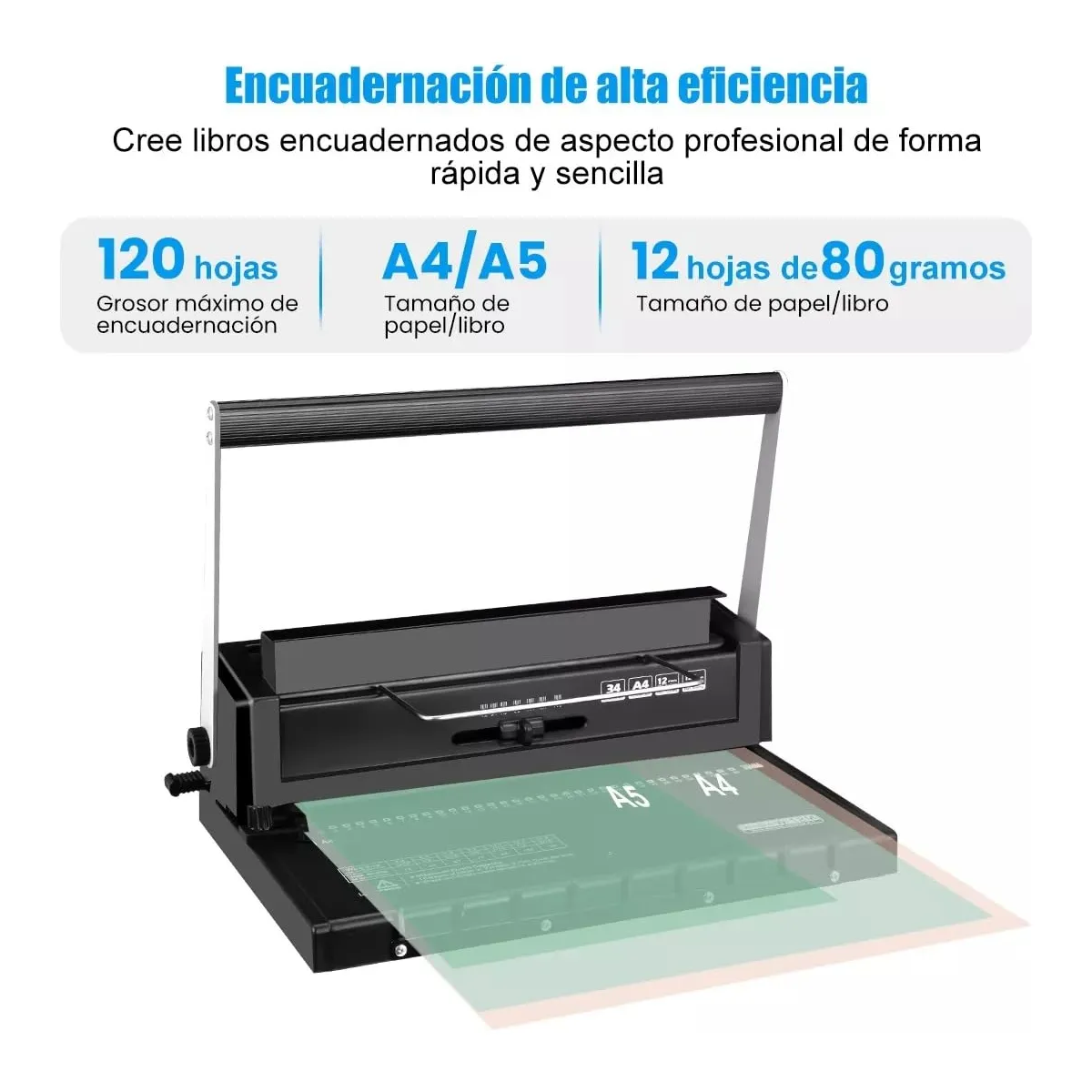 Máquina De Encuadernación Manual A4 Con 34 Agujeros