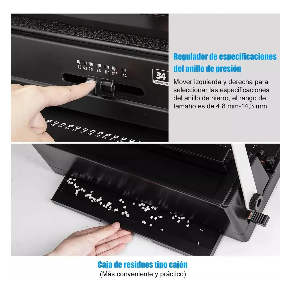 Máquina De Encuadernación Manual A4 Con 34 Agujeros