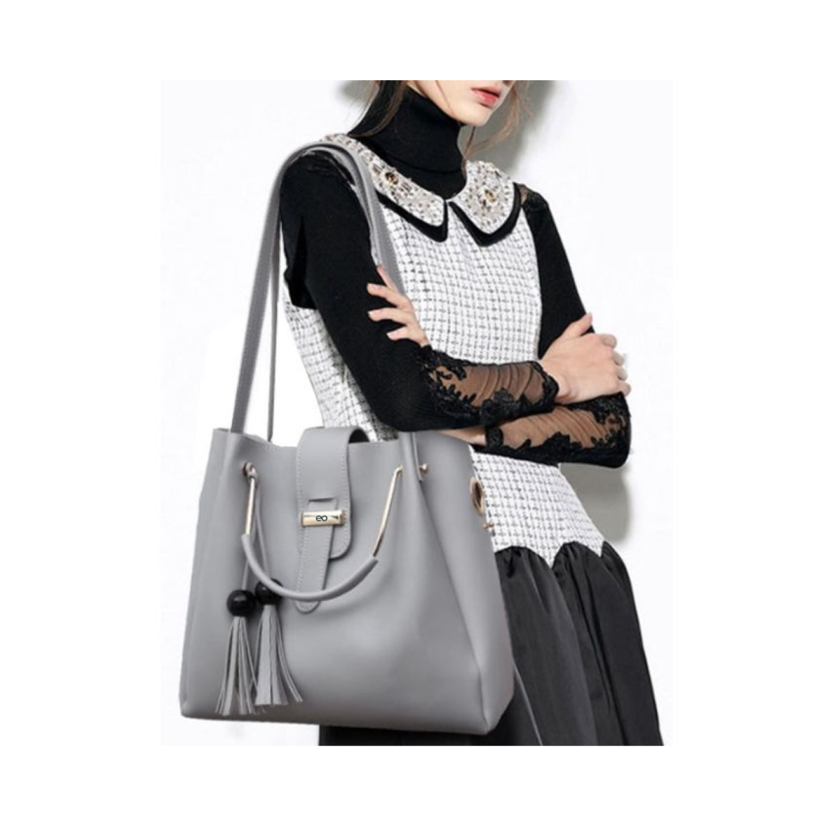 Set 3 Bolsas Mujer Color Gris