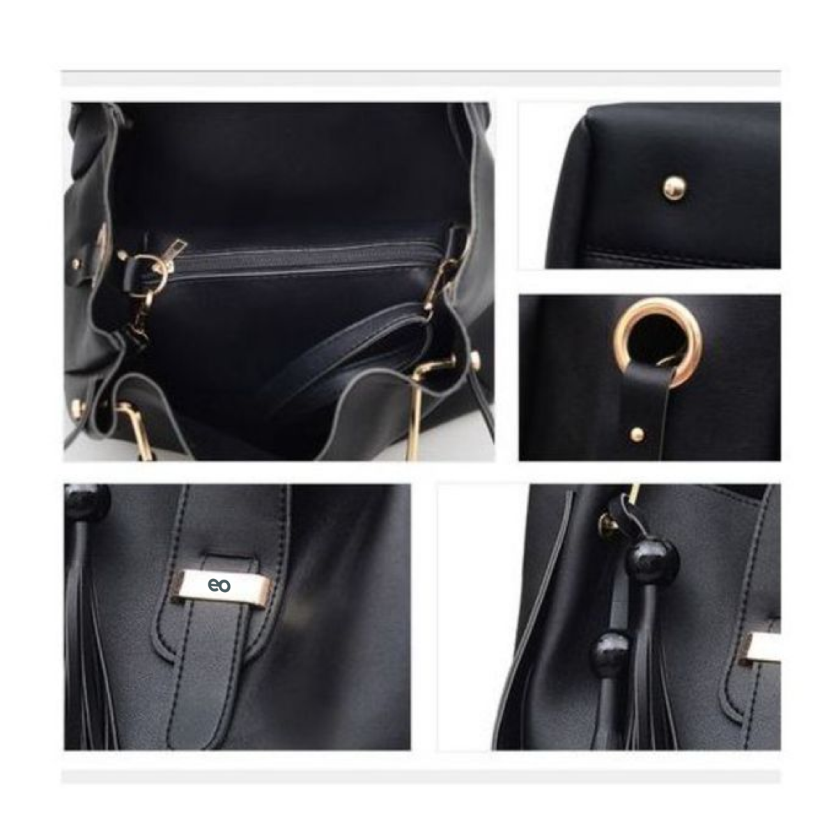 Set 3 Bolsas Mujer Color Negro