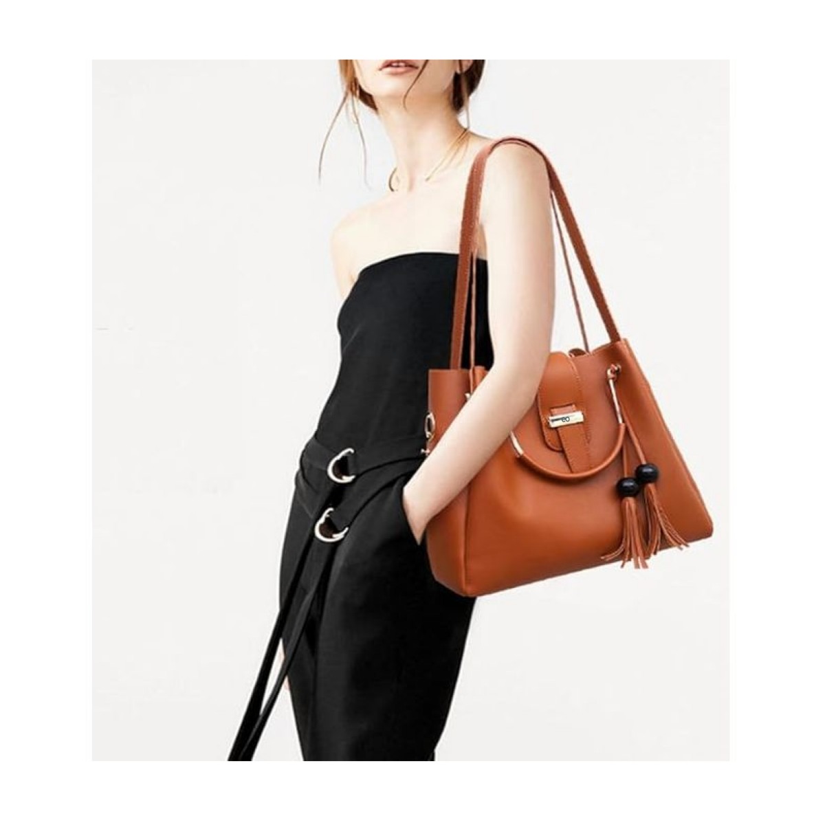 Set 3 Bolsas Mujer Color Marron