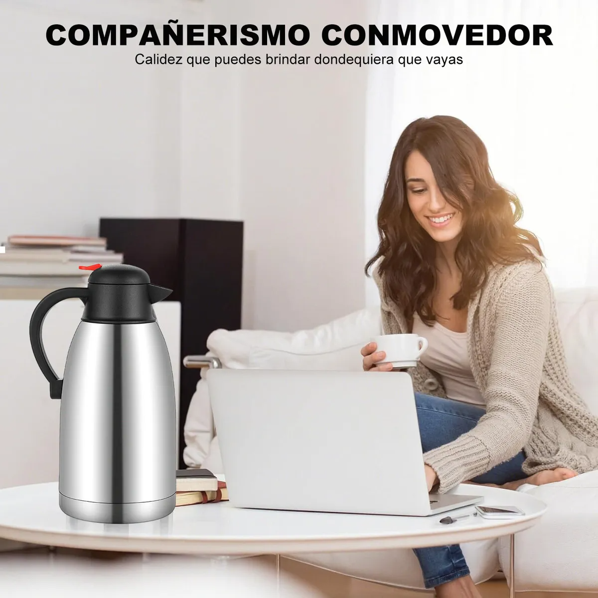 Jarra Térmica Para Café O Te De Acero Inoxidable 2.0 Lts