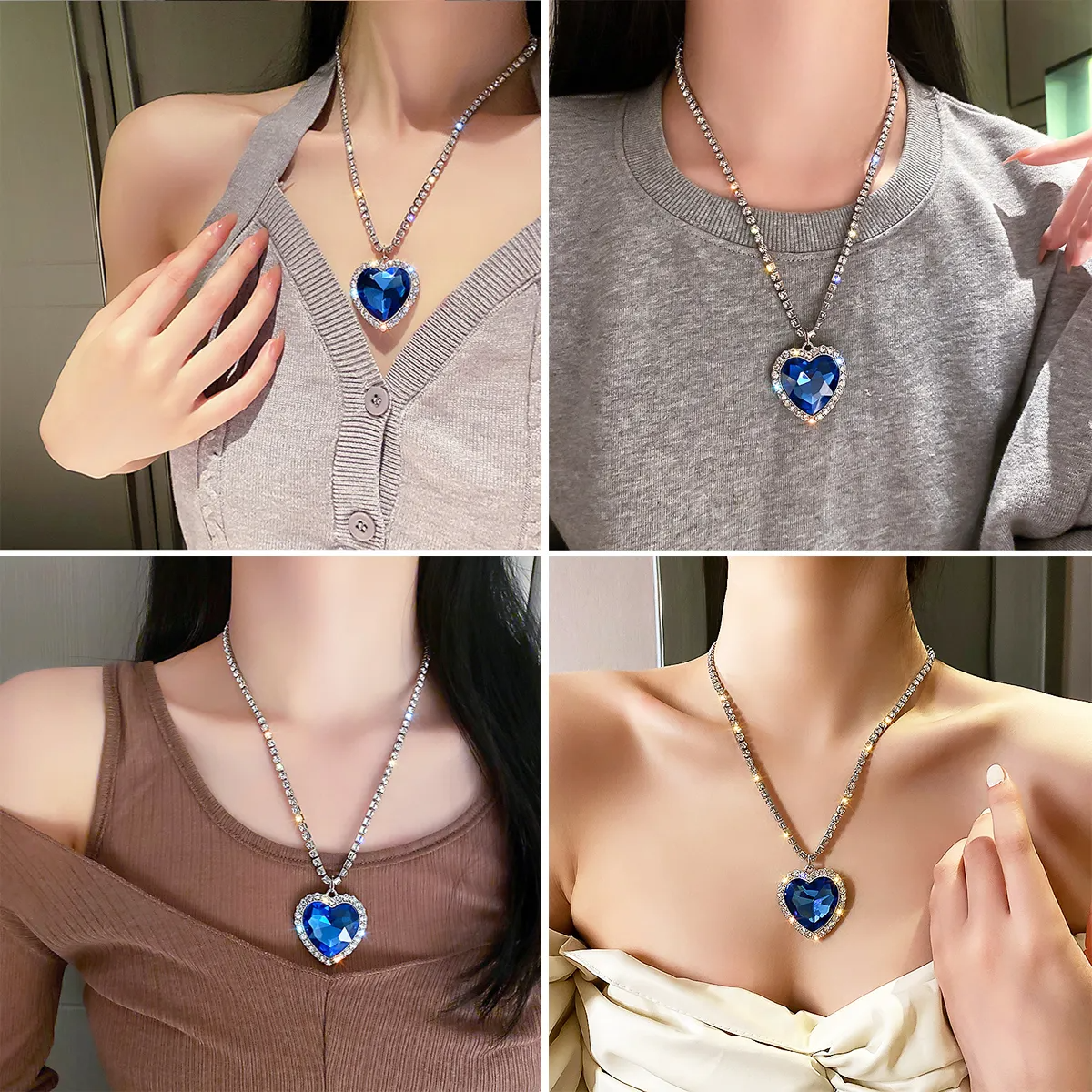 Collar Y Aretes Heart Of The Sea Y Caja De Regalo De Rosas