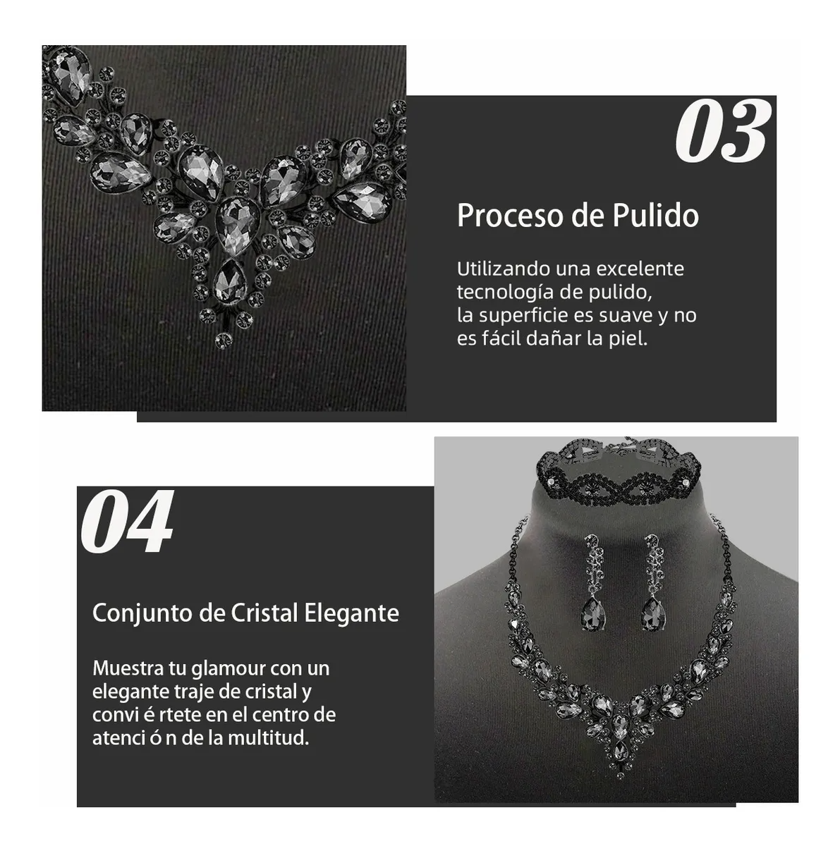 Conjunto De Joyas Para Mujer Collar Y Aretes Y Pulsera