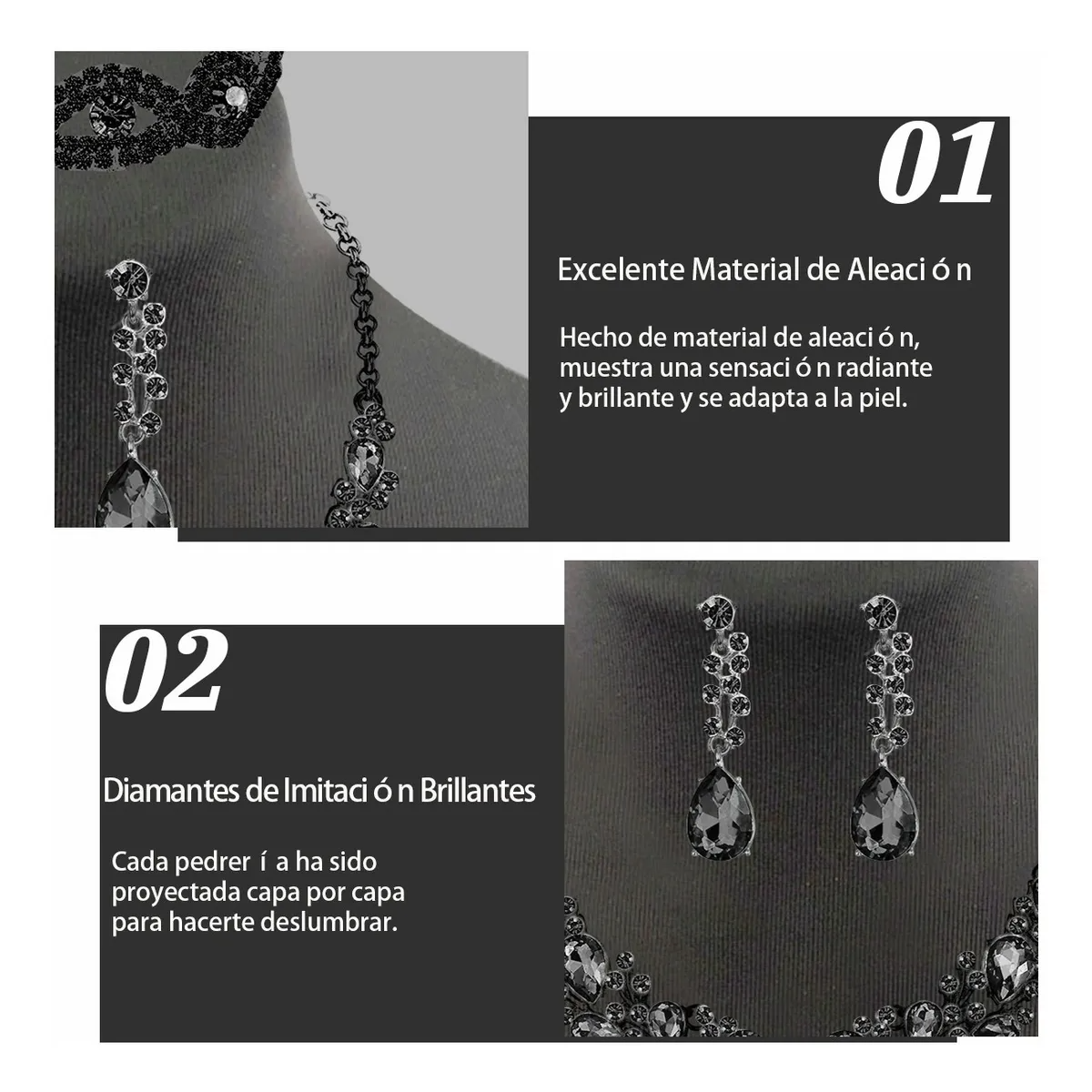Conjunto De Joyas Para Mujer Collar Y Aretes Y Pulsera