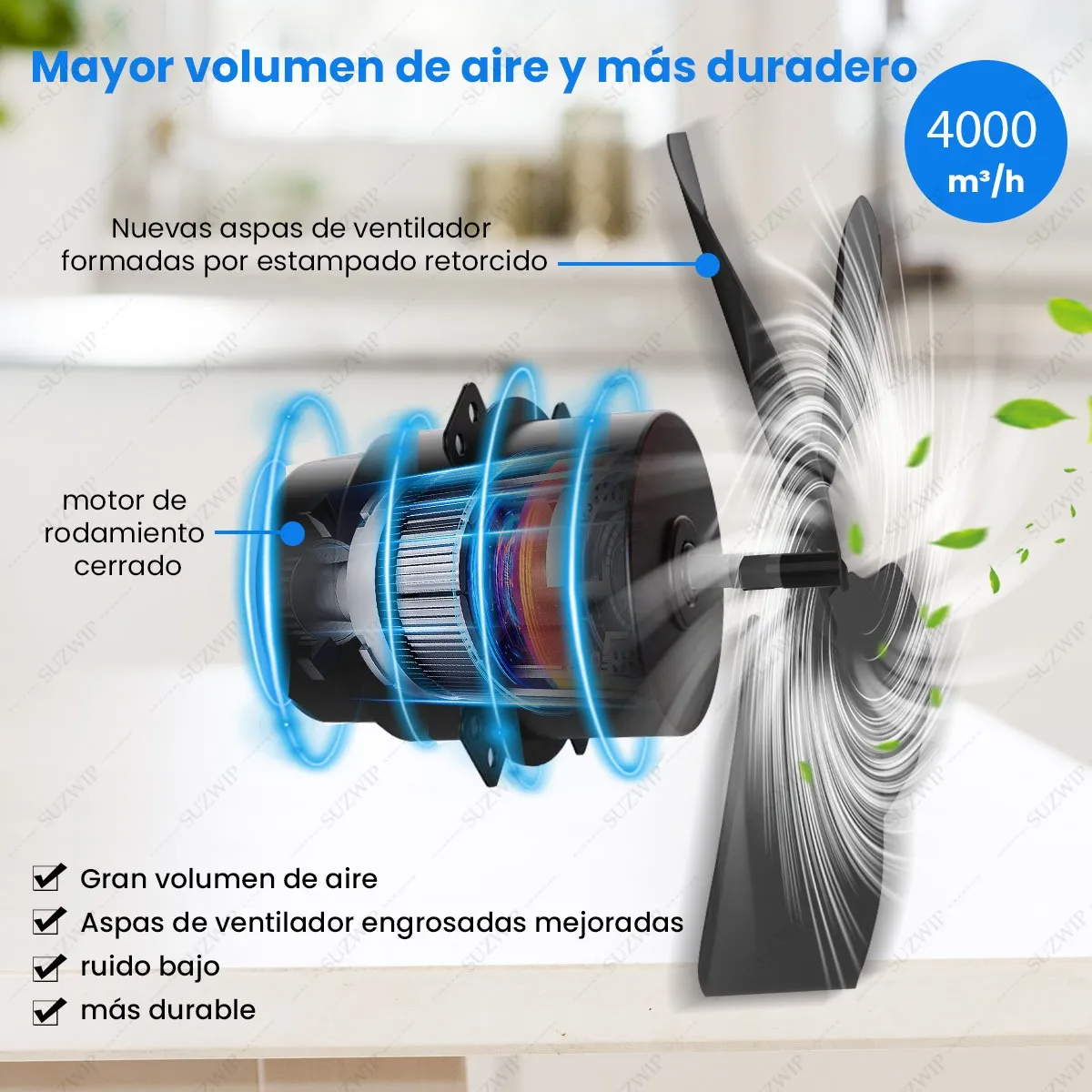 12'' Extractor De Aire Industrial 120w 4000m3/h 3272rpm 110v