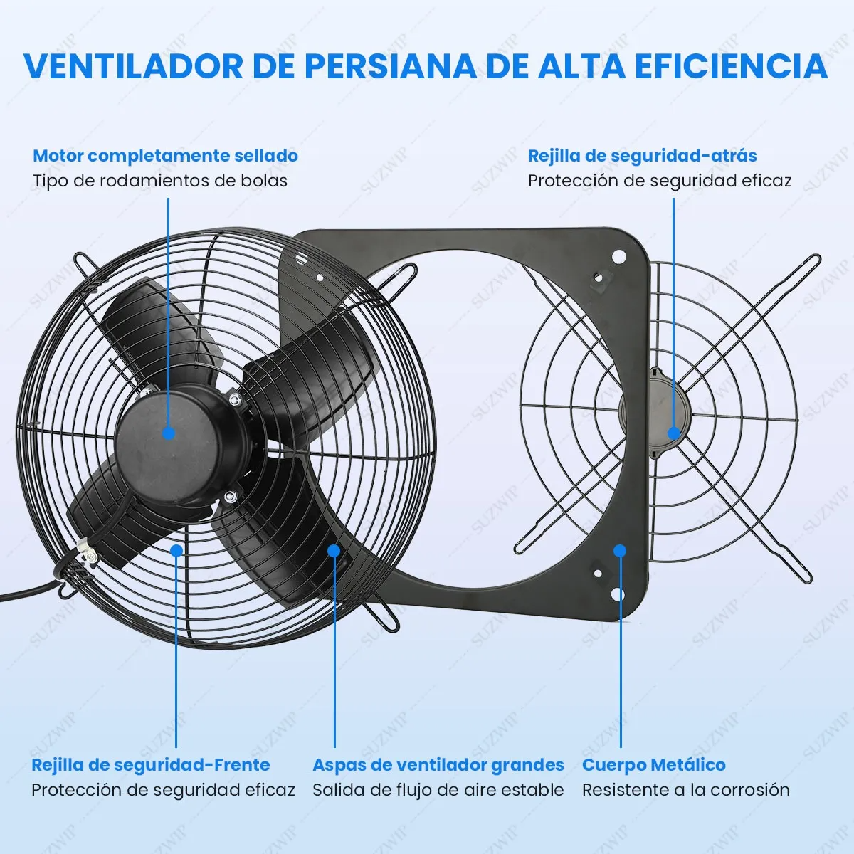 12'' Extractor De Aire Industrial 120w 4000m3/h 3272rpm 110v
