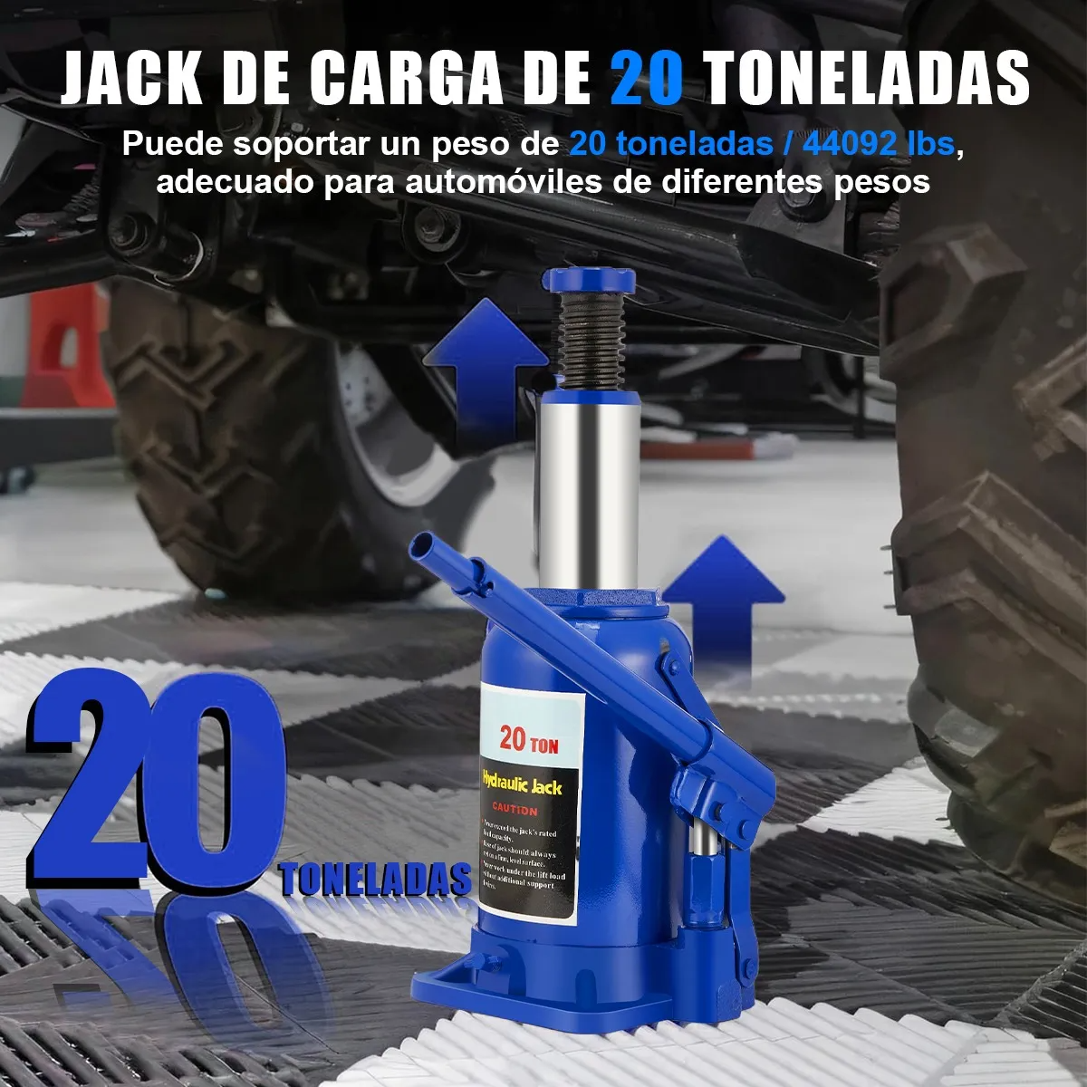 Gato Hidraulico Tipo Botella 20 Toneladas Para Carro 445mm