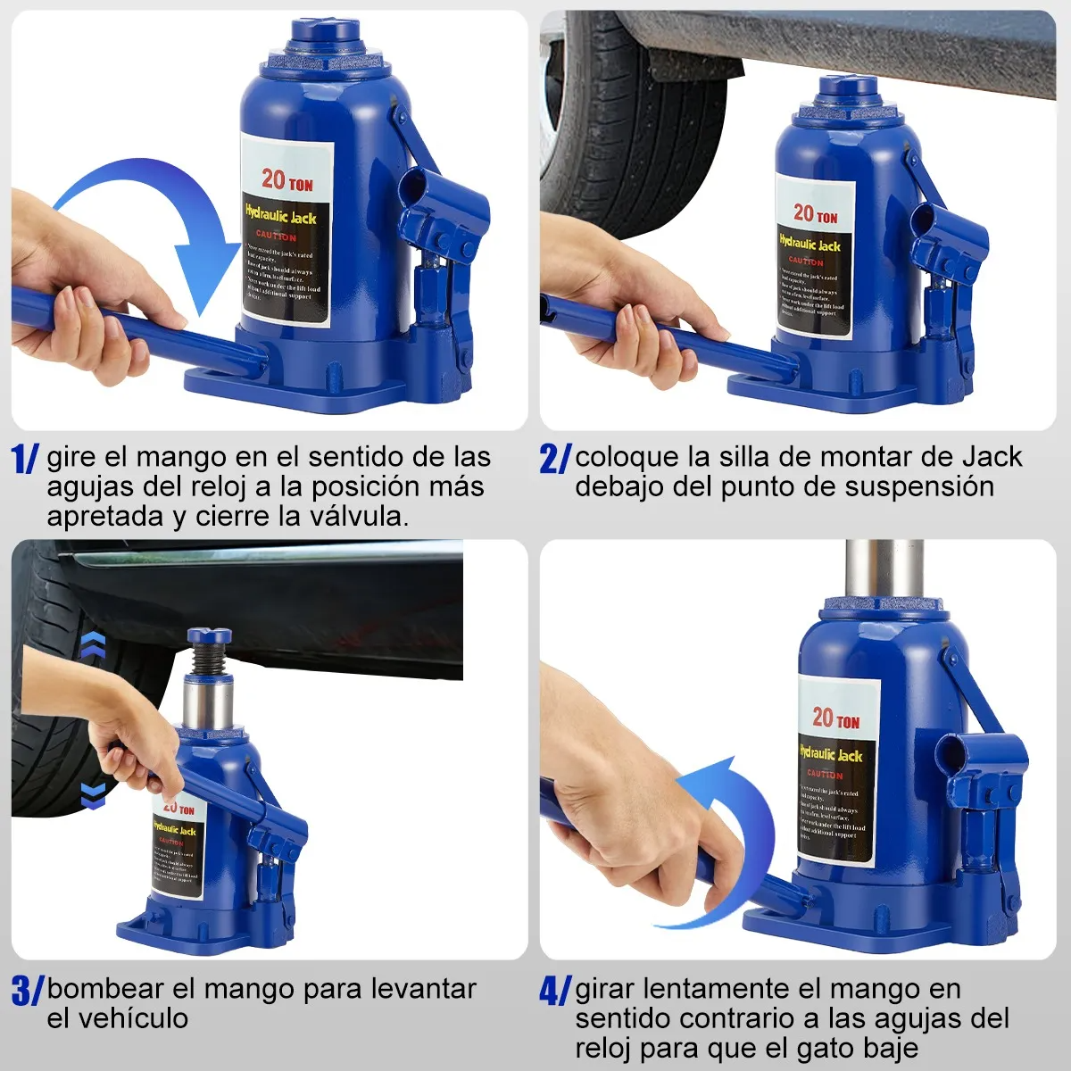 Gato Hidraulico Tipo Botella 20 Toneladas Para Carro 445mm