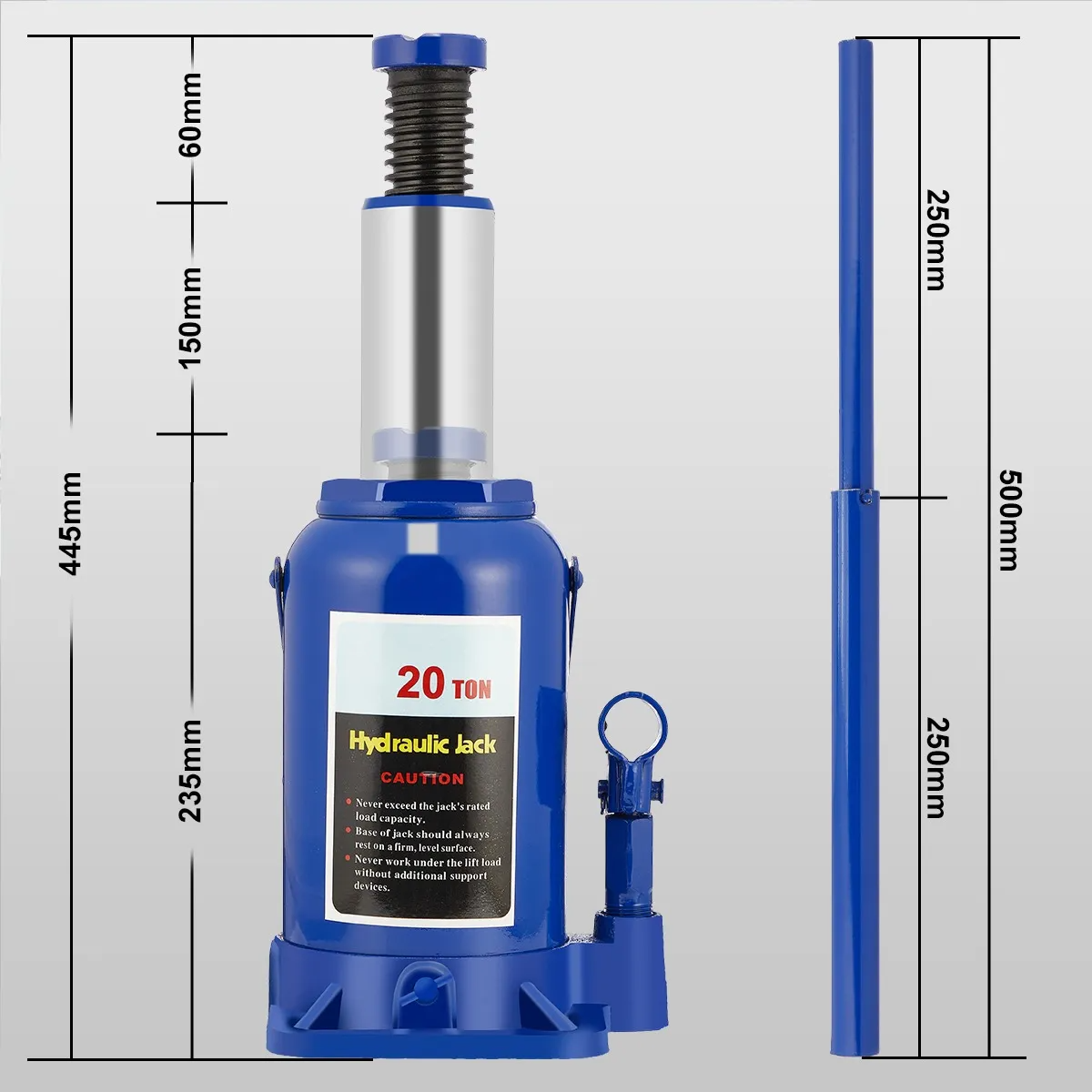 Gato Hidraulico Tipo Botella 20 Toneladas Para Carro 445mm