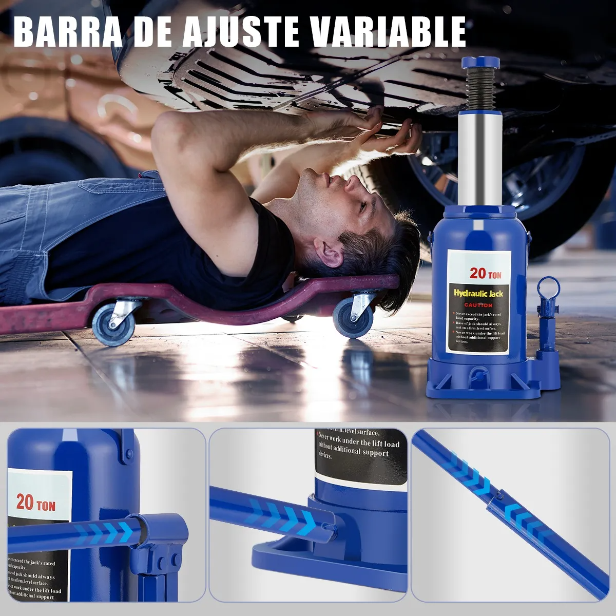 Gato Hidraulico Tipo Botella 20 Toneladas Para Carro 445mm