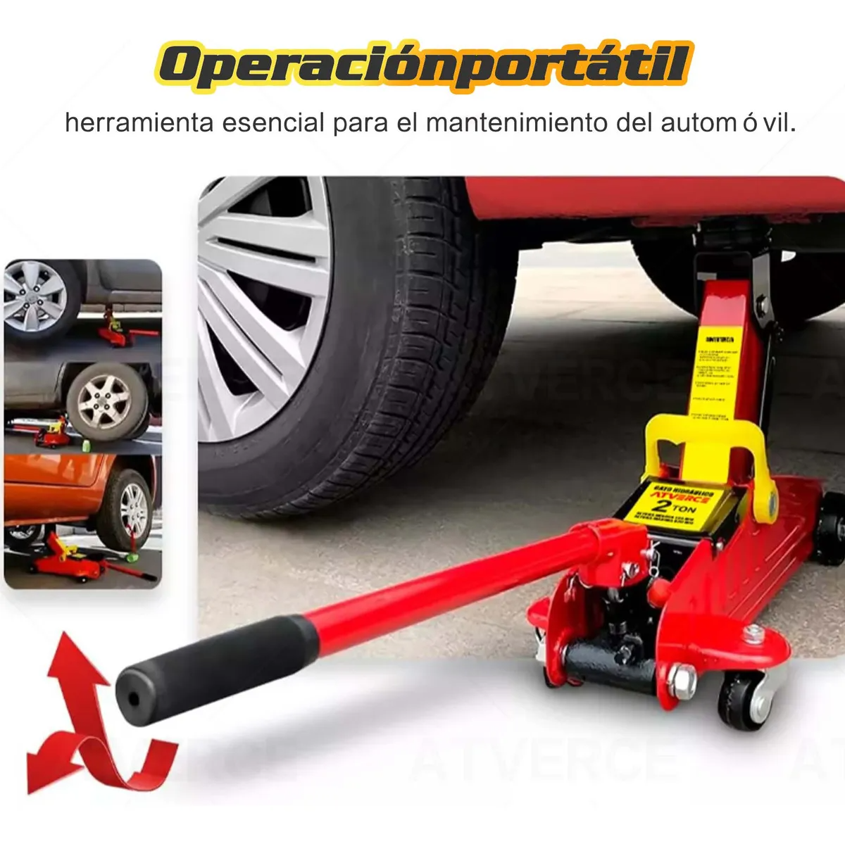 Gato Hidraulico De Patín Portátil Para Carro 2 Toneladas