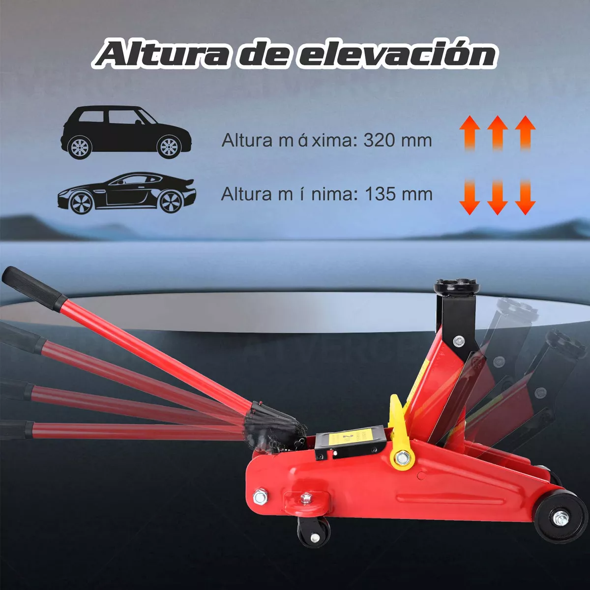Gato Hidraulico De Patín Portátil Para Carro 2 Toneladas
