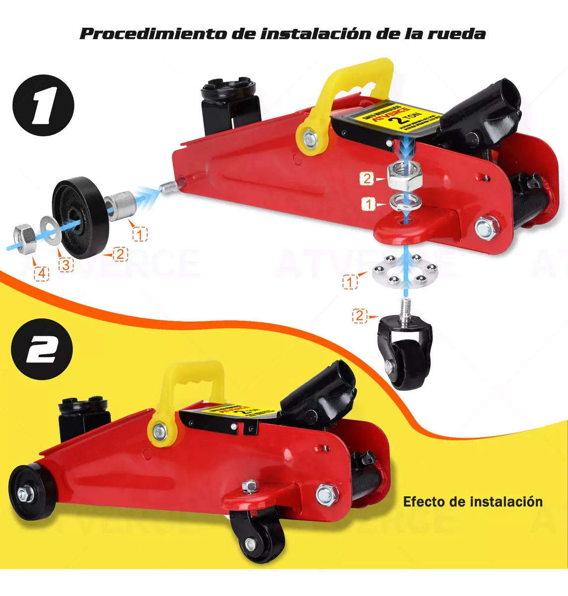 Gato Hidraulico De Patín Portátil Para Carro 2 Toneladas