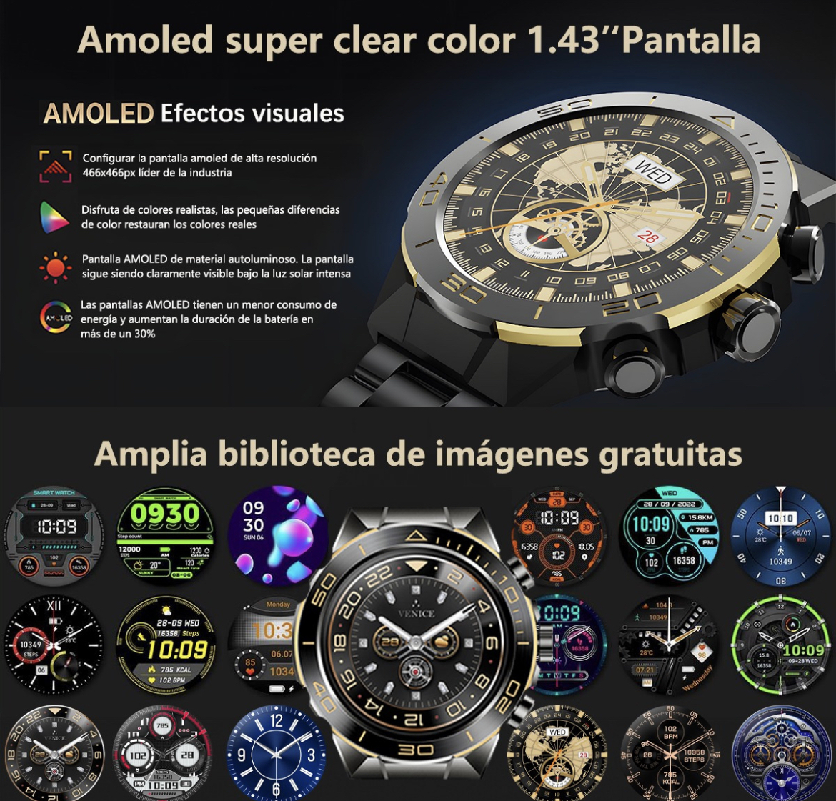 Reloj Inteligente Hombre Amoled Smartwatch Llamada Bluetooth